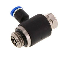 Flow Control Silencer Meter-Out Elbow 4 mm - G1/4'' Brass/PA 66 Slotted Screw