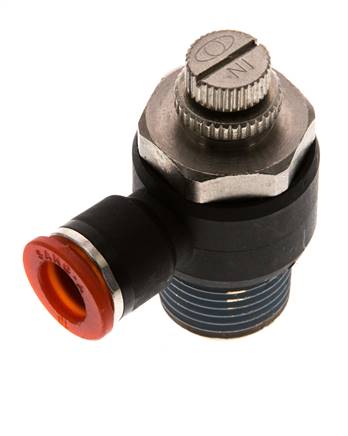 Flow Control Silencer Meter-In Elbow 10 mm - R1/2'' Brass/PA 66