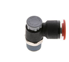 Flow Control Valve Meter-In Elbow 12 mm - R3/8'' Brass/PA 66 Locknut