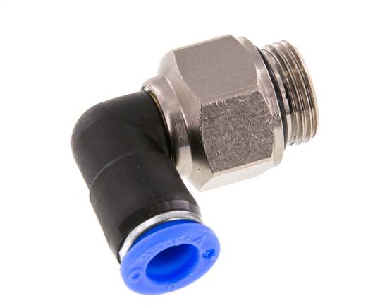 8mm & G3/8'' Elbow Swivel Joint Push-In-Male Threads Nickel-Plated Brass/PBT NBR Rotatable