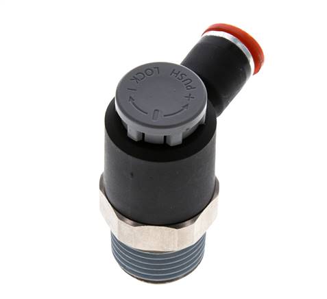 Flow Control Valve Meter-In Elbow 8 mm - R1/2'' Brass/PA 66 Locknut