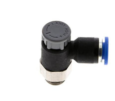 Flow Control Valve Meter-Out Elbow 6 mm - G1/8'' Brass/PA 66 Locknut