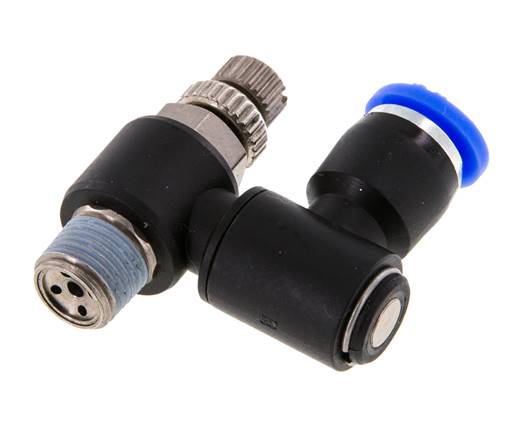 Flow Control Silencer Meter-Out Rotatable 6 mm - R1/8'' Brass/PA 66