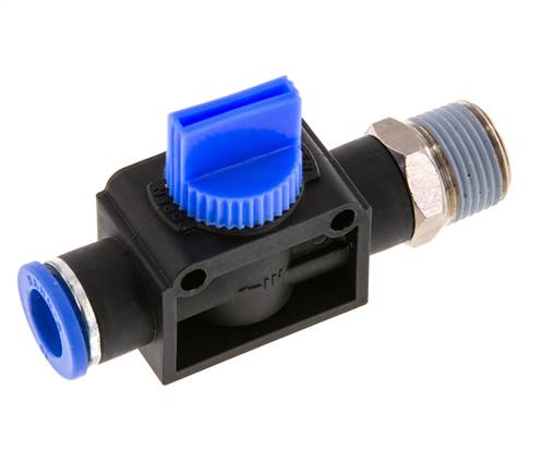 3/2-Way Shut-Off Hand Valve 10 mm - R3/8'' Plastic/Brass Tube-side venting