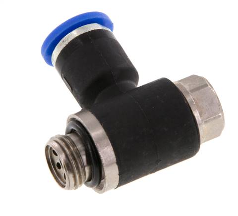 Flow Control Silencer Meter-Out Elbow 6 mm - G1/8'' Brass/PA 66 Slotted Screw