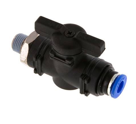 2-Way Straight Ball Valve 6 mm - R1/8'' Plastic/Brass