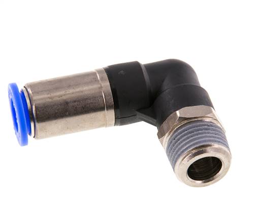 Push-In Fitting 12mm & R1/2'' Male Auto Shut-Off Elbow Brass/PBT 0-10bar (0-145psi)