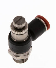 Flow Control Silencer Meter-In Elbow 8 mm - G1/4'' Brass/PA 66