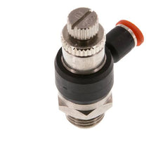 Flow Control Silencer Meter-In Elbow 4 mm - G1/4'' Brass/PA 66