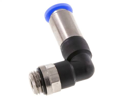 Push-In Fitting 8mm & G1/4'' Male Auto Shut-Off Elbow Brass/PBT 0-10bar (0-145psi)
