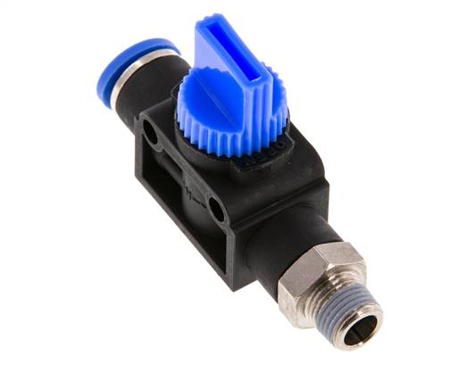 3/2-Way Shut-Off Hand Valve 8 mm - R1/8'' Plastic/Brass Thread-side venting
