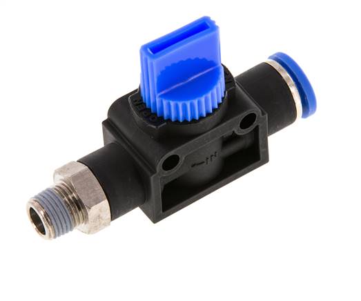 3/2-Way Shut-Off Hand Valve 8 mm - R1/8'' Plastic/Brass Thread-side venting
