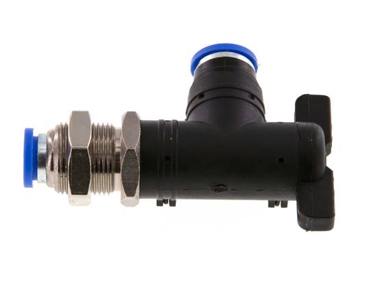 2-Way Elbow Ball Valve 8 mm Plastic/Brass Bulkhead