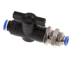 2-Way Straight Ball Valve 6 mm Plastic/Brass Bulkhead