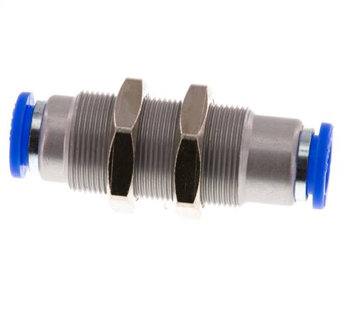 Push-In Fitting 10mm Auto Shut-Off Brass/PBT Bulkhead 0-10bar (0-145psi)