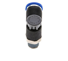 Flow Control Valve Meter-Out Elbow 8 mm - R1/8'' Brass/PA 66 Locknut