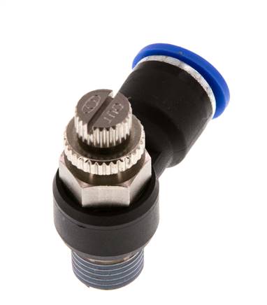 Flow Control Silencer Meter-Out Elbow 10 mm - R1/4'' Brass/PA 66