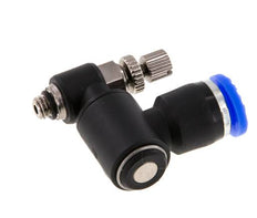 Flow Control Silencer Meter-Out Rotatable 6 mm - M5 Brass/PA 66