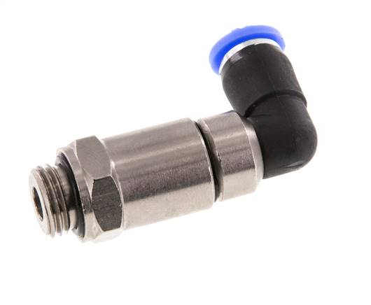 6mm & G1/4'' Elbow Quick Swivel Joint Push-In-Male Threads Nickel-Plated Brass/PBT NBR Rotatable