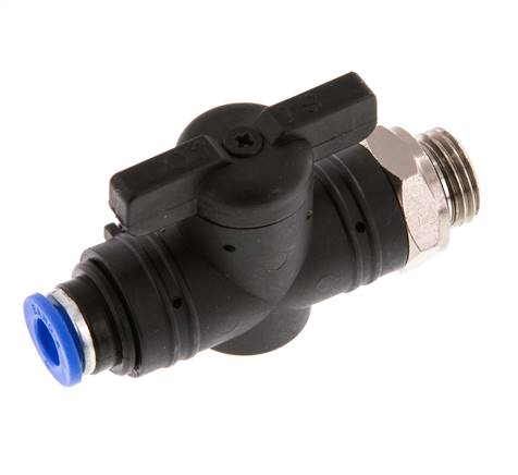 2-Way Straight Ball Valve 6 mm - G1/4'' Plastic/Brass