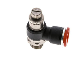 Flow Control Silencer Meter-In Elbow 10 mm - G1/4'' Brass/PA 66