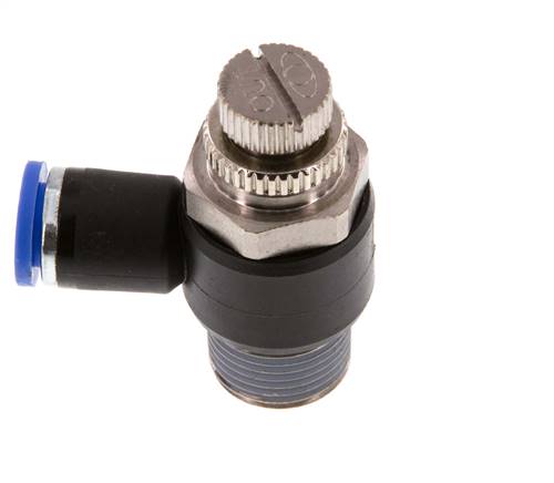 Flow Control Silencer Meter-Out Elbow 8 mm - R3/8'' Brass/PA 66