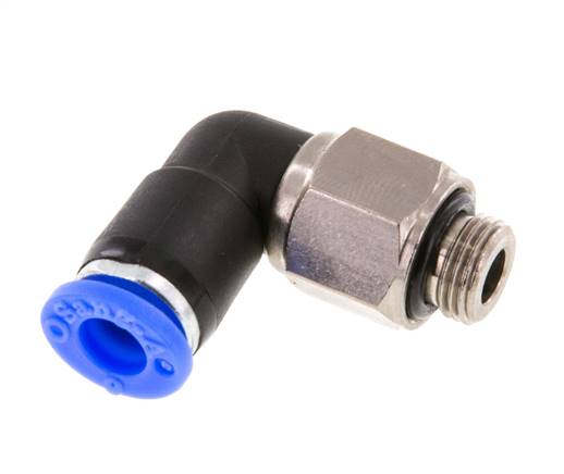 6mm & G1/8'' Elbow Swivel Joint Push-In-Male Threads Nickel-Plated Brass/PBT NBR Rotatable