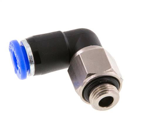 6mm & G1/8'' Elbow Swivel Joint Push-In-Male Threads Nickel-Plated Brass/PBT NBR Rotatable