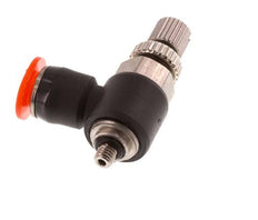 Flow Control Silencer Meter-In Elbow 4 mm - M3 Brass/PBT