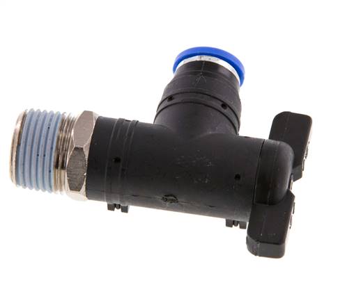 2-Way Elbow Ball Valve 8 mm - R3/8'' Plastic/Brass