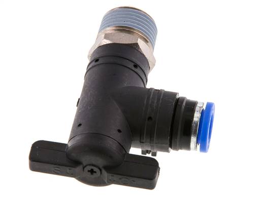 2-Way Elbow Ball Valve 8 mm - R3/8'' Plastic/Brass