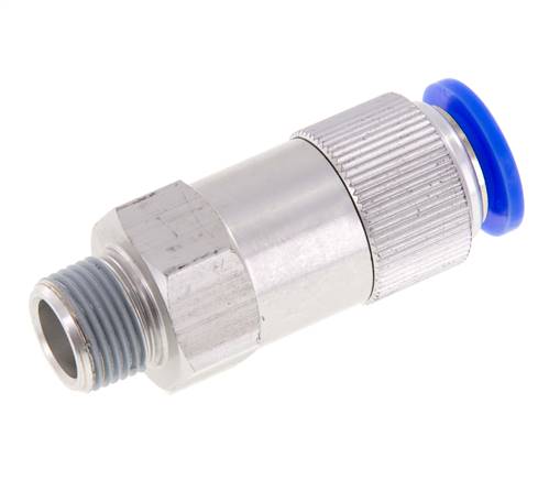 Push-In Check Valve 12mm & R3/8'' Male Aluminum 0.2-10bar (3-145psi) Thread-Hose