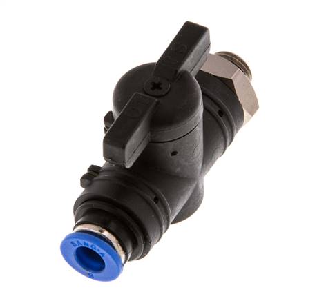 2-Way Straight Ball Valve 6 mm - G1/8'' Plastic/Brass