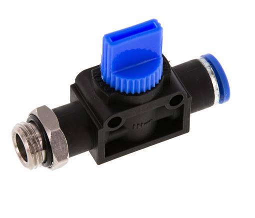 3/2-Way Shut-Off Hand Valve 8 mm - G1/4'' Plastic/Brass Tube-side venting