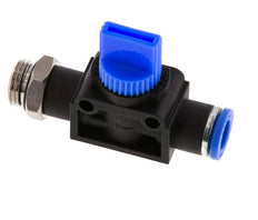 3/2-Way Shut-Off Hand Valve 8 mm - G1/4'' Plastic/Brass Tube-side venting