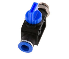 3/2-Way Shut-Off Hand Valve 8 mm - G1/4'' Plastic/Brass Tube-side venting