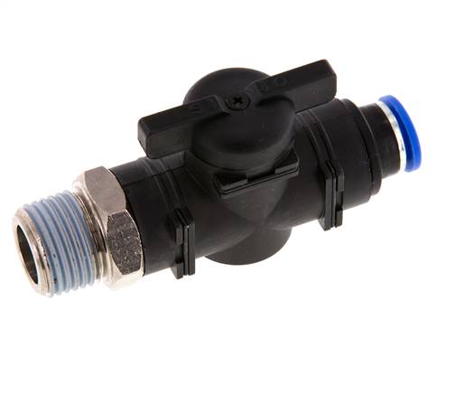 2-Way Straight Ball Valve 10 mm - R1/2'' Plastic/Brass
