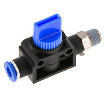3/2-Way Shut-Off Hand Valve 6 mm - R1/8'' Plastic/Brass Tube-side venting