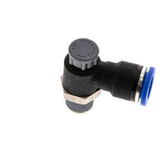 Flow Control Valve Meter-Out Elbow 10 mm - R1/4'' Brass/PA 66 Locknut