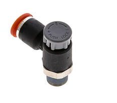 Flow Control Valve Meter-In Elbow 6 mm - R1/8'' Brass/PA 66 Locknut