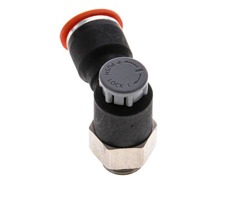 Flow Control Valve Meter-In Elbow 10 mm - G1/4'' Brass/PA 66 Locknut
