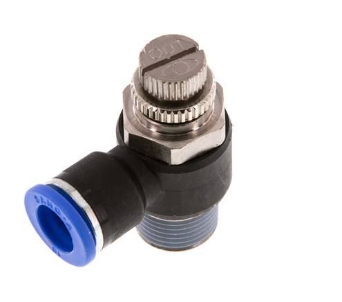 Flow Control Silencer Meter-Out Elbow 10 mm - R3/8'' Brass/PA 66