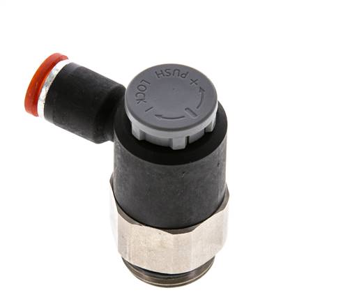 Flow Control Valve Meter-In Elbow 8 mm - G1/2'' Brass/PA 66 Locknut