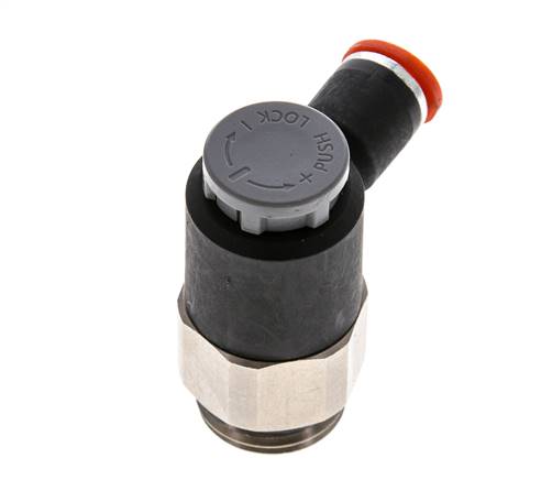 Flow Control Valve Meter-In Elbow 8 mm - G1/2'' Brass/PA 66 Locknut