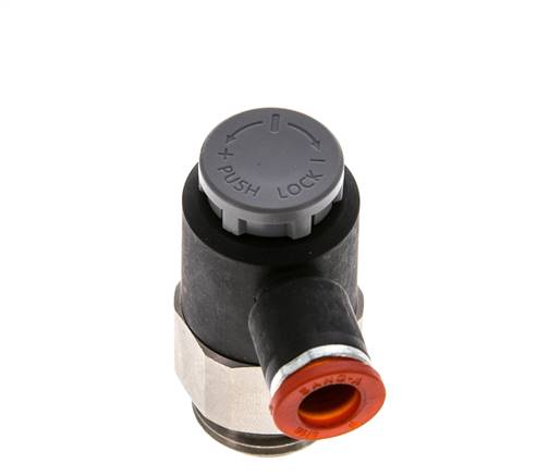 Flow Control Valve Meter-In Elbow 8 mm - G1/2'' Brass/PA 66 Locknut