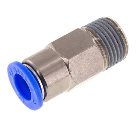 Push-In Fitting 12mm & R1/2'' Male Auto Shut-Off Brass/PBT 0-10bar (0-145psi)