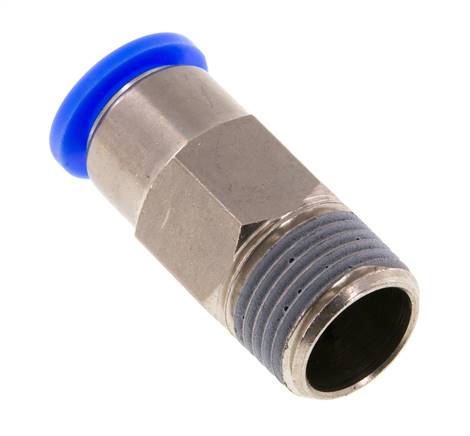 Push-In Fitting 12mm & R1/2'' Male Auto Shut-Off Brass/PBT 0-10bar (0-145psi)