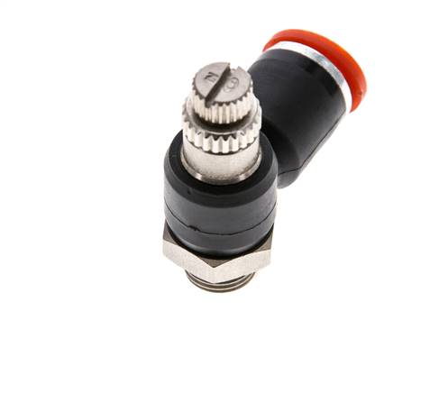 Flow Control Silencer Meter-In Elbow 8 mm - G1/8'' Brass/PA 66