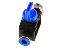 3/2-Way Shut-Off Hand Valve 6 mm - G1/4'' Plastic/Brass Thread-side venting