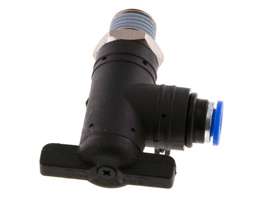 2-Way Elbow Ball Valve 6 mm - R1/4'' Plastic/Brass